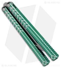 Nabalis + Will Hirsch The Vulp Butterfly Balisong Trainer Teal Al (4.4" BB) -Knives And Tools Nabalis Vulp Butterfly Balisong Trainer Teal BHQ 156942 jr side