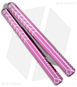 Nabalis + Will Hirsch The Vulp Butterfly Balisong Trainer Pink Al (4.4" BB) -Knives And Tools Nabalis Will Hirsch The Vulp Butterfly Balisong Trainer Pink BB BHQ 175002 jr side