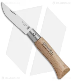 Opinel No. 3 Beechwood Stainless Steel Pocket Knife (1.5" Plain) #3