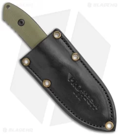 Pro-Tech George SBR Fixed Blade Knife Green G-10 (2.9" Black) Leather Sheath -Knives And Tools Pro Tech George SBR Fixed Blade Green G 10 Black Leather Sheath BHQ 131711 jr sheath