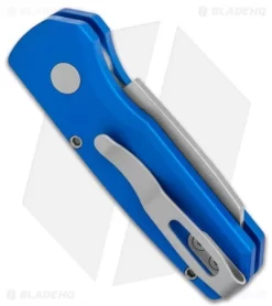 Pro-Tech Runt 5 Reverse Tanto Automatic Knife Blue (1.9" Stonewash) -Knives And Tools Pro Tech Runt 5 Reverse TAnto Auto Blue SW R5201 BLUE BHQ 136556 jr side