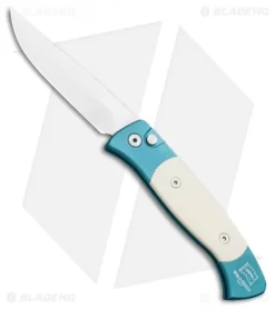 Pro-Tech Brend 2 Small Automatic Knife Teal Ivory Micarta (2.9" Satin) 1251