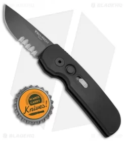 Pro-Tech Calmigo CA Legal Automatic Knife Black (1.9" Black Serr) -Knives And Tools Protech Calmigo CA Legal Black Black Serr 2206 BHQ 72103 jr bottlecap