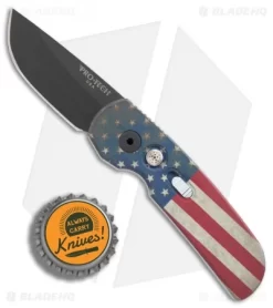 Pro-Tech Calmigo PK Custom CA Legal Automatic Knife Vintage Flag (1.9" Black) -Knives And Tools Protech Calmigo PK Custom vintage flag black BHQ 76067 er bottlecap