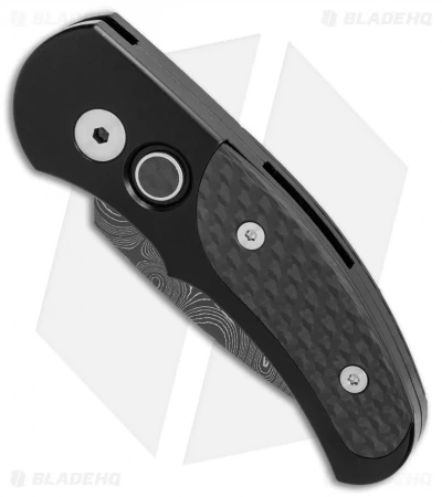 Pro-Tech Custom Runt J4 Automatic Knife Carbon Fiber (1.94" Damascus) 4404-D 2 Pro-Tech Custom Runt J4 Automatic Knife Carbon Fiber (1.94" Damascus) 4404-D - Image 2