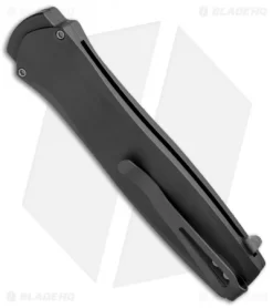 Pro-Tech Dark Angel OTF Automatic Knife Black (3.7" Smoky Gray DLC) 3202SG -Knives And Tools Protech Dark Angel OTF Black Smoky Gray DLC 3202SG BHQ 71165 jr side