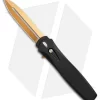 Pro-Tech Dark Angel OTF Automatic Knife Black Handle (3.7" Gold Ti )