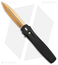 Pro-Tech Dark Angel OTF Automatic Knife Black Handle (3.7" Gold Ti )