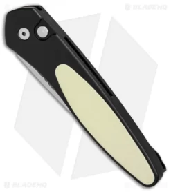 Pro-Tech Newport Tuxedo Automatic Knife Black/Ivory Micarta (3" Stonewash) -Knives And Tools Protech Newport Tuxedo black Ivory micarta sw BHQ 77861 er spine