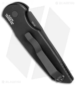 Pro-Tech TR-3 Shaw Steampunk Automatic Knife Coin Struck Inlay (3.3" Black) -Knives And Tools Protech TR 3 Shaw Steampunk Auto Coin Struck Inlay Black TR 3.51 BHQ 80656 jr side