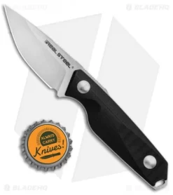 Real Steel Connector Drop Point Fixed Blade Neck Knife Black G-10 (2.25" Satin) -Knives And Tools Real Steel Connector DP Neck Knife Black G 10 Satin RS3151 BHQ 81632 jr bottlecap