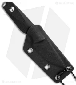 Real Steel Connector Drop Point Fixed Blade Neck Knife Black G-10 (2.25" Satin) -Knives And Tools Real Steel Connector DP Neck Knife Black G 10 Satin RS3151 BHQ 81632 jr sheath