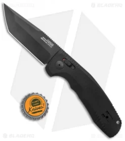 SOG Knives SOG-TAC AU Tanto Automatic Knife Black Aluminum (3.4" Black) -Knives And Tools SOG Knives SOG TAC AU Auto Tanto Black Black BHQ 119260 jr bottlecap