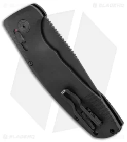 SOG Knives SOG-TAC AU Tanto Automatic Knife Black Aluminum (3.4" Black) -Knives And Tools SOG Knives SOG TAC AU Auto Tanto Black Black BHQ 119260 jr side