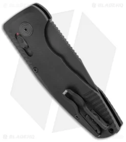 SOG Knives SOG-TAC AU Compact Tanto Automatic Knife Aluminum (2.9" Black Serr) -Knives And Tools SOG Knives SOG TAC AU Compact Auto Tanto Black Black Serr BHQ 119255 jr side
