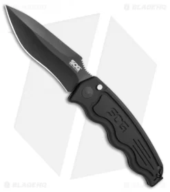 SOG-TAC Automatic Knife Drop Point (3.5" Black) ST-06