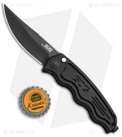 SOG Knives Mini SOG TAC Automatic Knife (3" Black) ST-11 -Knives And Tools SOG TAC Clip Point Mini Black ST 11 BHQ 3162 jr bottlecap 2