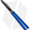Squid Industries Krake Raken V2.5 Bowie Balisong Knife Blue (4.5" Inked)