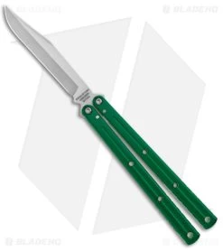 Squid Industries Krake Raken Bowie V2.5 Balisong Green (4.5" Satin)