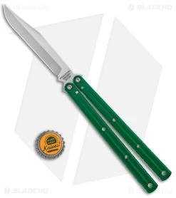 Squid Industries Krake Raken Bowie V2.5 Balisong Green (4.5" Satin) -Knives And Tools Squid Industries Krake Raken Bowie V2.5 Balisong Green Satin BHQ 179155 jr bottlecap