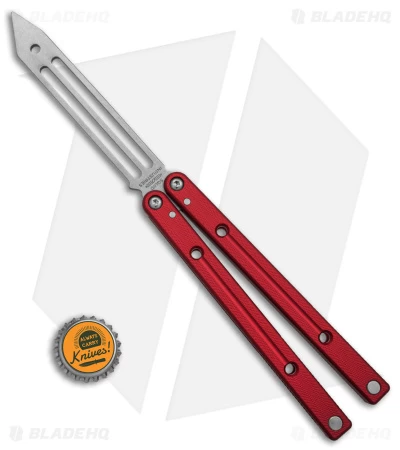 Squid Industries Squidtrainer V4 Butterfly Balisong Trainer Red (4.5" SW) 4 Squid Industries Squidtrainer V4 Butterfly Balisong Trainer Red (4.5" SW) - Image 4