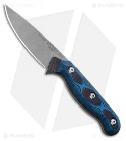 TOPS Knives Dicer 3 & 8 Kitchen Knife Combo Black/Blue G10 (Stonewash) -Knives And Tools TOPS Dicer 3 Fixed Blade Knife Black Blue G10 Tumbled TPDCR301 BHQ 97480 ns