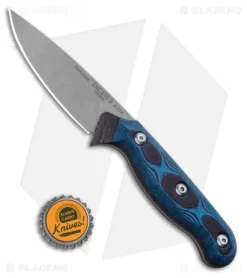 TOPS Knives Dicer 3 & 8 Kitchen Knife Combo Black/Blue G10 (Stonewash) -Knives And Tools TOPS Dicer 3 Fixed Blade Knife Black Blue G10 Tumbled TPDCR301 BHQ 97480 ns bottlecap 2