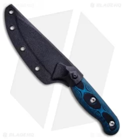TOPS Knives Dicer 3 & 8 Kitchen Knife Combo Black/Blue G10 (Stonewash) -Knives And Tools TOPS Dicer 3 Fixed Blade Knife Black Blue G10 Tumbled TPDCR301 BHQ 97480 ns sheath