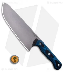 TOPS Knives Dicer 3 & 8 Kitchen Knife Combo Black/Blue G10 (Stonewash) -Knives And Tools TOPS Dicer 8 Fixed Blade Knife Black Blue G10 Tumbled TPDCR801 BHQ 97481 ns bottlecap