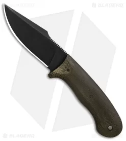 Winkler Knives Jaeger Fixed Blade Knife Green Micarta (3.75" Black)