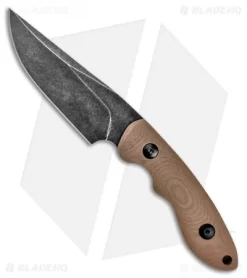 ABKT Elite Shadow Predator Fixed Blade Knife Tan G-10 (3.25" Black Stonewash)