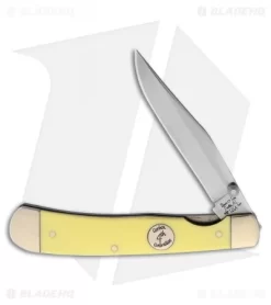 Bear & Son Rancher Liner Lock Knife Yellow Delrin (3.25" Satin) C3154L
