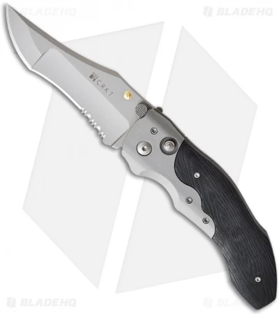 CRKT Elishewitz Pharaoh Automatic Conversion Knife Black Zytel (3.6" Serr) 1131 1 CRKT Elishewitz Pharaoh Automatic Conversion Knife Black Zytel (3.6" Serr) 1131