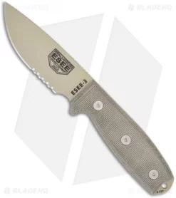 ESEE Knives ESEE-3SM-DT Modified Knife Green Sheath (3.88" Tan Serr)