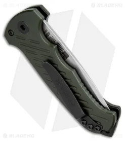 Gerber Auto 06 10th Anniversary Automatic Knife OD Green (3.6" Stonewash) -Knives And Tools gerber 06 auto green 30 001263n BHQ 36922 dl side