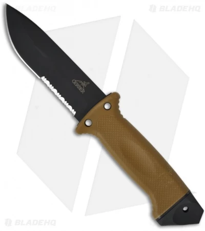 Gerber LMF II Survival Brown Fixed Blade Combat Knife (4.84" Black Serr) 1400 1 Gerber LMF II Survival Brown Fixed Blade Combat Knife (4.84" Black Serr) 1400