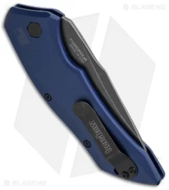 Kershaw Launch 1 Automatic Knife Blue Aluminum (3.4" BlackWash) 7100BLUBW -Knives And Tools kershaw launch auto 1 blackwash blue side cm