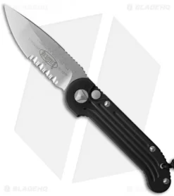 Microtech LUDT Automatic Knife Black (3.4" Stonewash Serr) 135-11