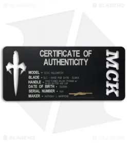 Marfione Custom DOC Killswitch Automatic Knife Flame Ti (3.75" DLC Satin) VAR. 4 -Knives And Tools microtech doc killswitch dlc hand rub satin flamed ti cert cm