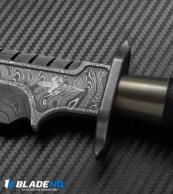 Marfione Custom Knives Interceptor Survival Knife Bronzed (7.875" Damascus) -Knives And Tools microtech interceptor chad nichols damascus logo cm