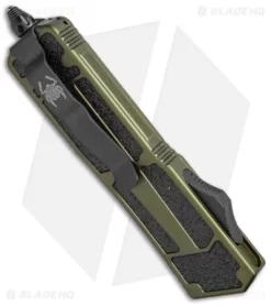 Microtech QD Scarab S/E OTF Automatic Knife OD Green (3.5" Two-Tone) 178-1OD -Knives And Tools microtech qd scarab 178 1od side cm