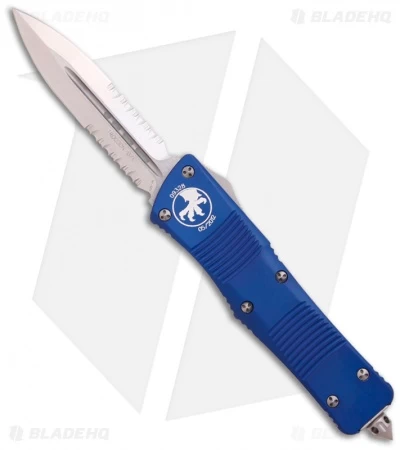 Microtech Blue Troodon D/E OTF Automatic Knife (3" Stonewash Serr) 138-11BL 1 Microtech Blue Troodon D/E OTF Automatic Knife (3" Stonewash Serr) 138-11BL