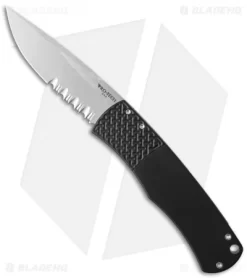 Pro-Tech Magic "Whiskers" Automatic Knife Black (3.125" Stonewash Serr) BR-1.4