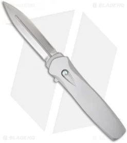 Pro-Tech Dark Angel Steel OTF Automatic Knife W/ Abalone (3.7" Stonewash Plain)