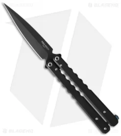 Pro-Tech FlyFather Butterfly Knife DLC Black Titanium W/Clip (4.25" Black)