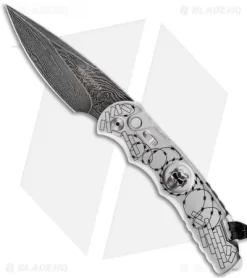 Pro-Tech Razor Wire Skull TR-4 Automatic Knife (Zoe Crist Damascus) TR-4.62