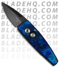 Pro-Tech Stinger Automatic Knife Blue Jazz (Black PLN) 409BT