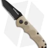 Schrade Mini Extreme Survival Tanto Auto Knife Tan (2.5" Black Serr) SC60MBRTS
