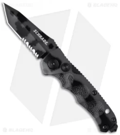 Schrade Mini Extreme Survival Tanto Automatic (2.5" Urban Camo Serr) SC60MCTS
