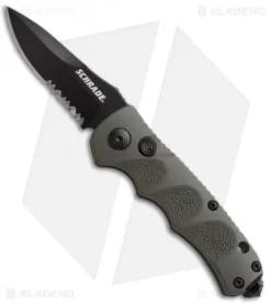 Schrade Mini Extreme Survival Spear Point Auto Knife Green (2.5" Serr) SC60MODS